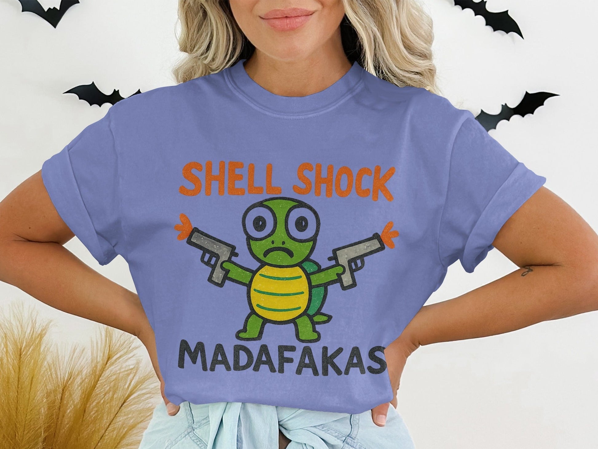 Shell Shock Turtle T-Shirt, Funny Turtle Shirt, Turtle Madafakas Tee, Novelty Turtle Gift, Cartoon Animal T-Shirt, Unique Design Shirt, Gift - IconVexa