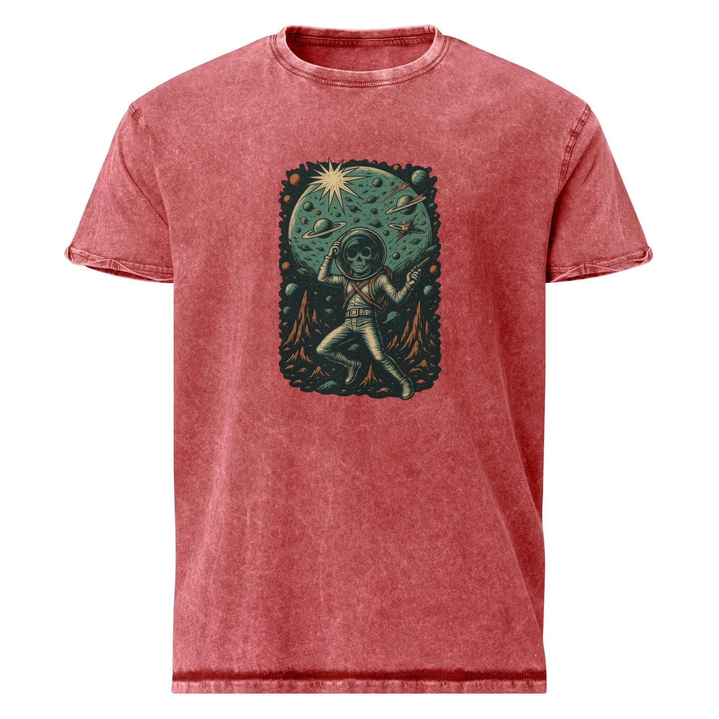 Skeleton Astronaut Shirt | Retro Space Horror Tee | Cosmic Skull Graphic T-Shirt - IconVexa