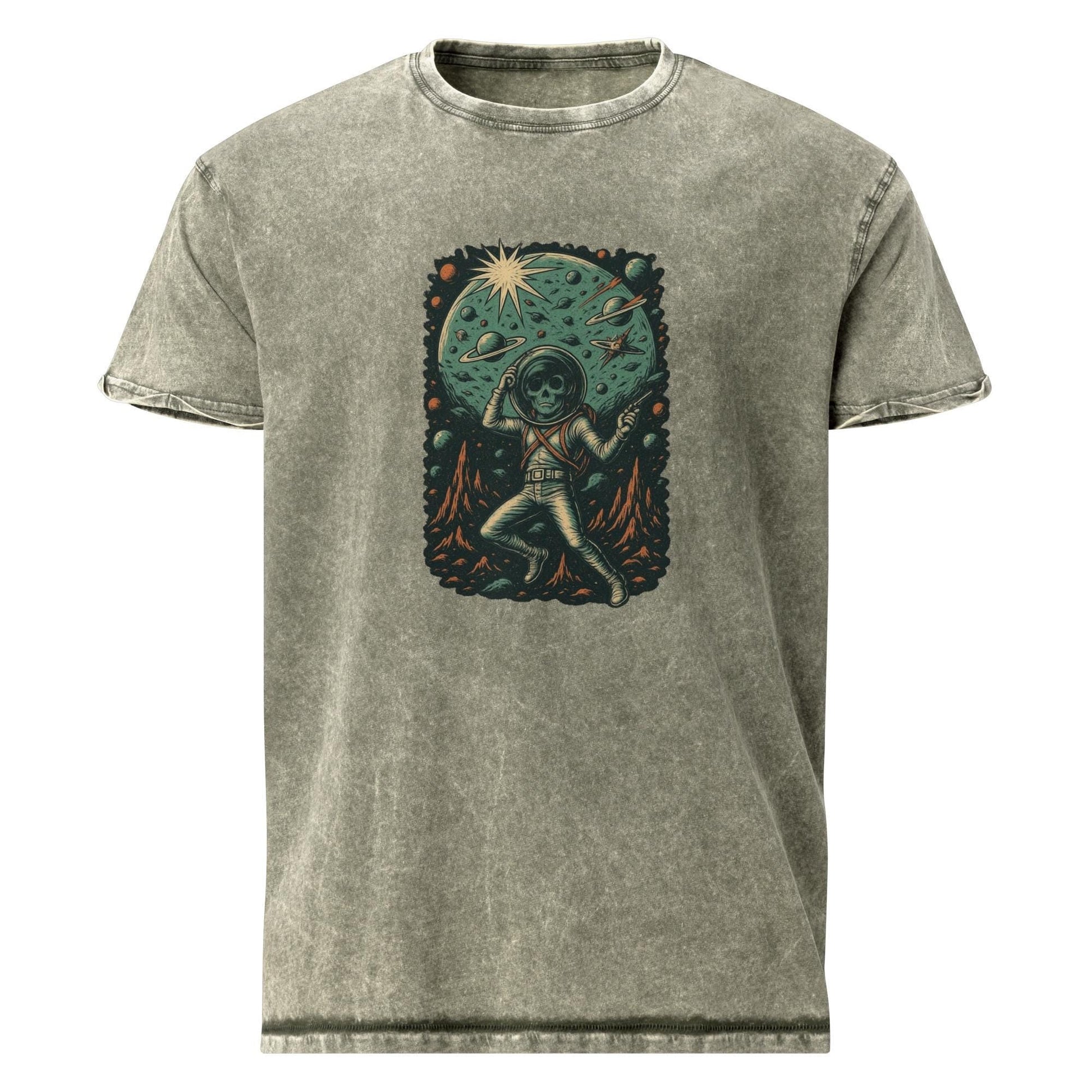 Skeleton Astronaut Shirt | Retro Space Horror Tee | Cosmic Skull Graphic T-Shirt - IconVexa