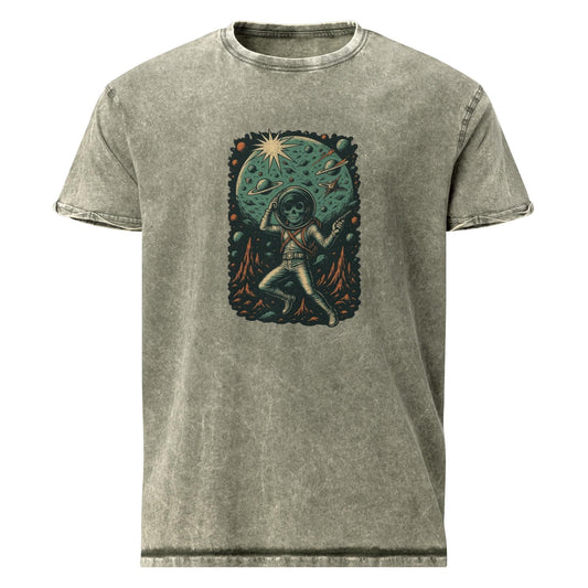Skeleton Astronaut Shirt | Retro Space Horror Tee | Cosmic Skull Graphic T-Shirt - IconVexa