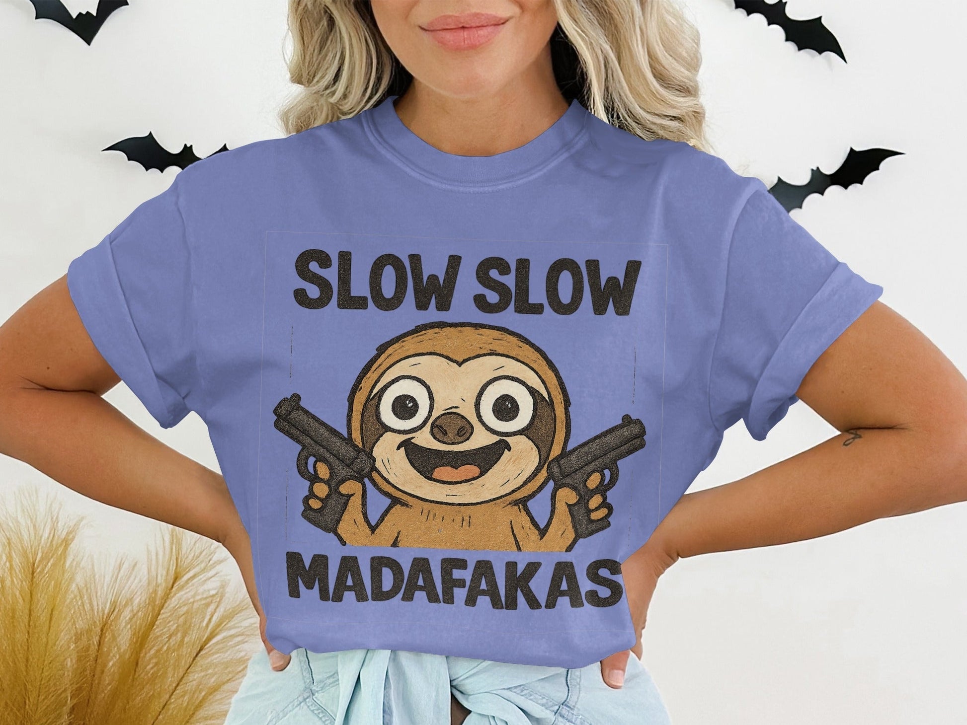 Slow Sloth Madarakas T-Shirt, Funny Sloth Tee, Graphic Tee Shirt, Sarcastic T-Shirt, Animal Lover Shirt, Novelty T-Shirt - IconVexa