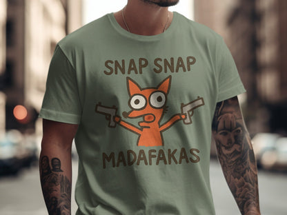 Snap Snap Madafakas T-Shirt, Funny Fox T-Shirt, Cool Animal Tee, Graphic T Shirt, Trending Tshirt, Popular T-Shirt, Gift for Fox Lover - IconVexa