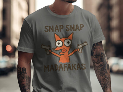 Snap Snap Madafakas T-Shirt, Funny Fox T-Shirt, Cool Animal Tee, Graphic T Shirt, Trending Tshirt, Popular T-Shirt, Gift for Fox Lover - IconVexa
