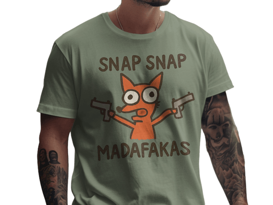 Snap Snap Madafakas T-Shirt, Funny Fox T-Shirt, Cool Animal Tee, Graphic T Shirt, Trending Tshirt, Popular T-Shirt, Gift for Fox Lover - IconVexa