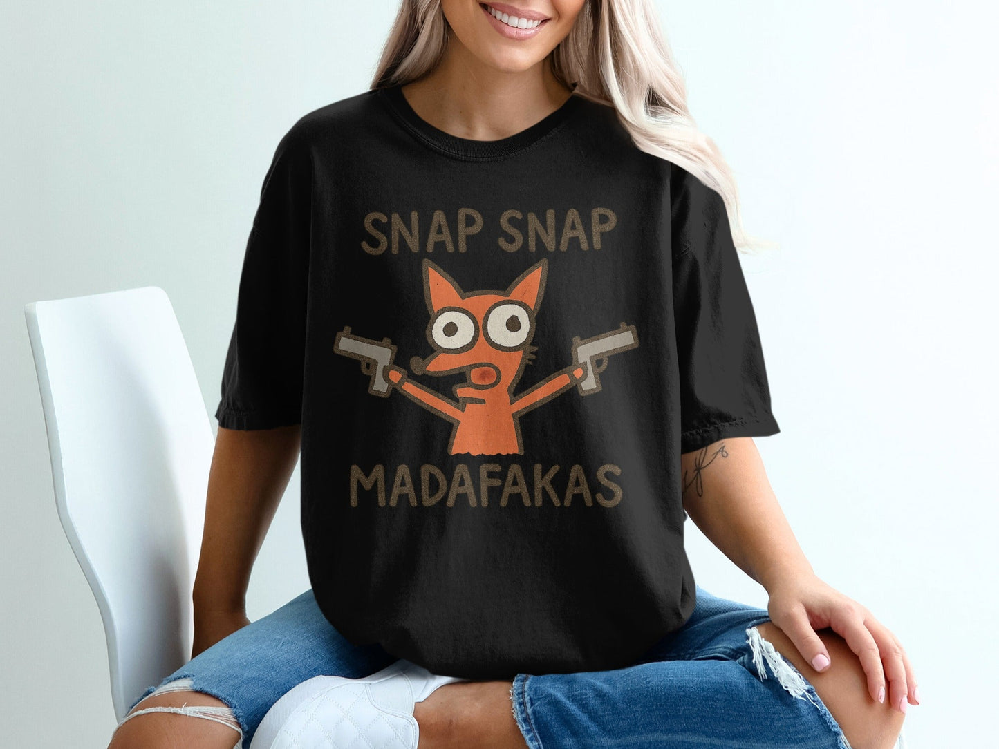 Snap Snap Madafakas T-Shirt, Funny Fox T-Shirt, Cool Animal Tee, Graphic T Shirt, Trending Tshirt, Popular T-Shirt, Gift for Fox Lover - IconVexa