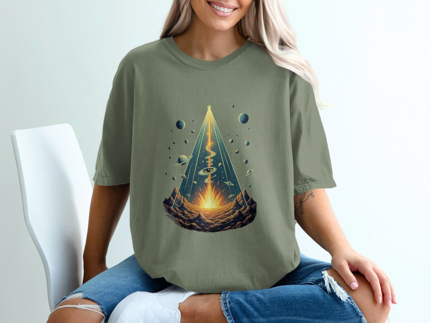Space Journey Design A Portal Scene Unisex Trendy T-Shirt - IconVexa