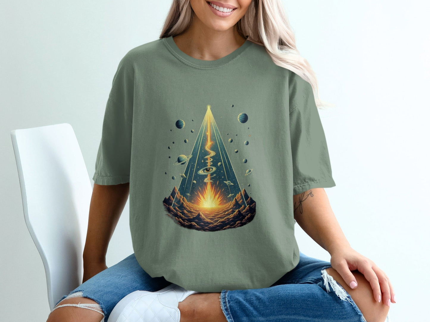 Space Journey Design A Portal Scene Unisex Trendy T-Shirt - IconVexa