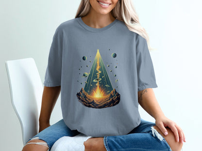 Space Journey Design A Portal Scene Unisex Trendy T-Shirt - IconVexa