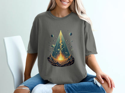 Space Journey Design A Portal Scene Unisex Trendy T-Shirt - IconVexa