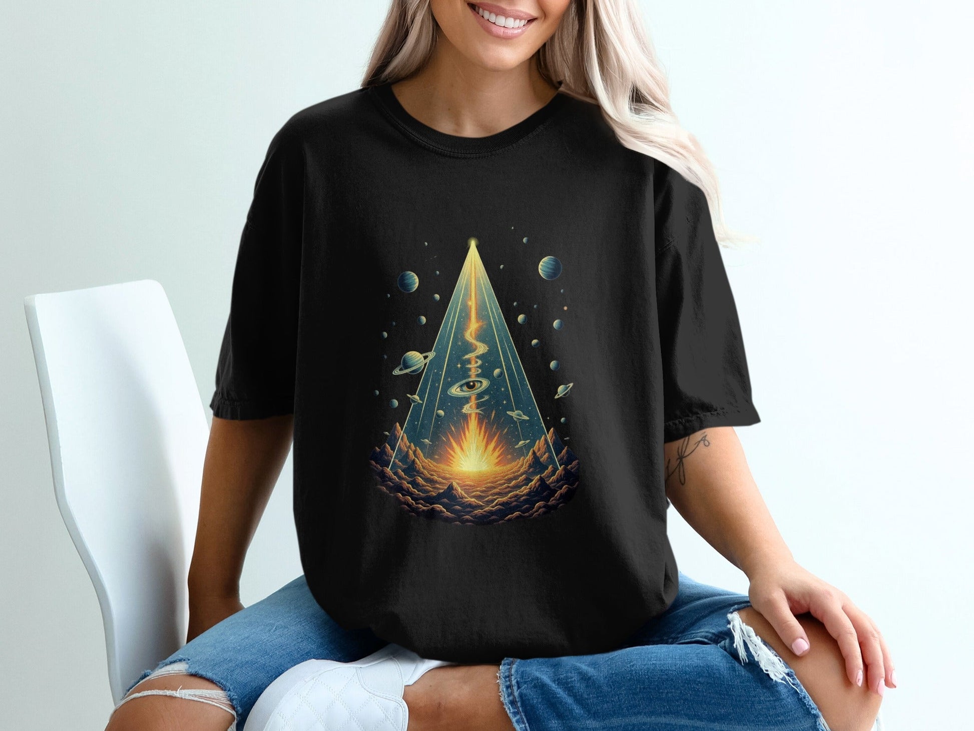 Space Journey Design A Portal Scene Unisex Trendy T-Shirt - IconVexa
