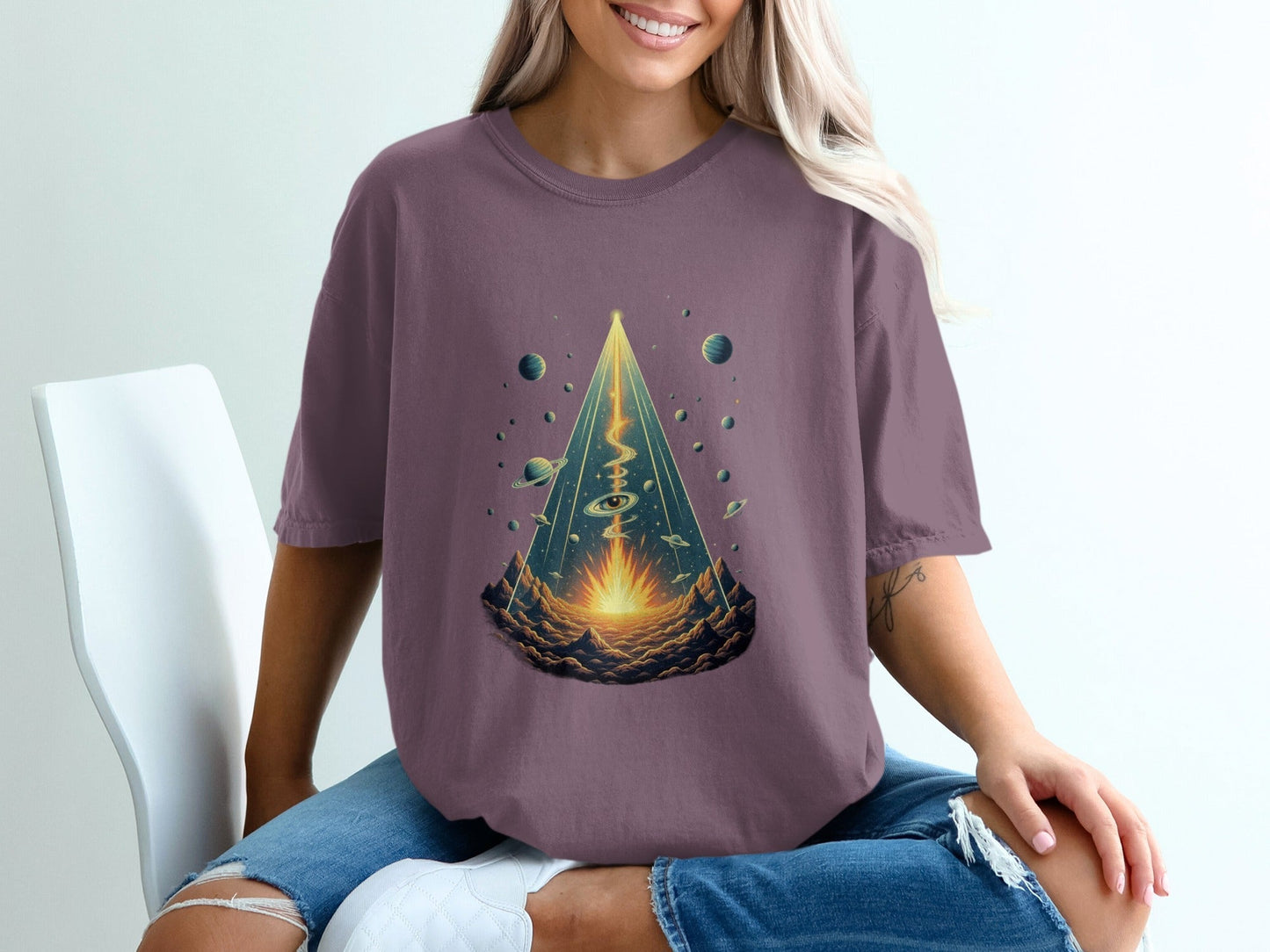 Space Journey Design A Portal Scene Unisex Trendy T-Shirt - IconVexa