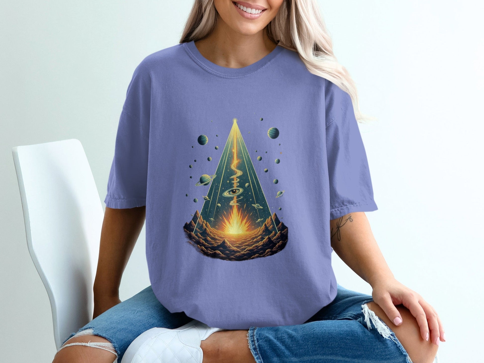 Space Journey Design A Portal Scene Unisex Trendy T-Shirt - IconVexa