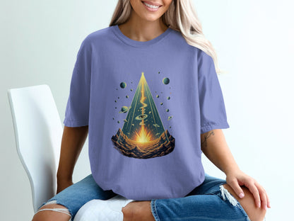 Space Journey Design A Portal Scene Unisex Trendy T-Shirt - IconVexa