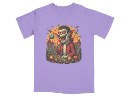 Space Vampire With Drink Graphic Novelty Cool T-Shirt - IconVexa