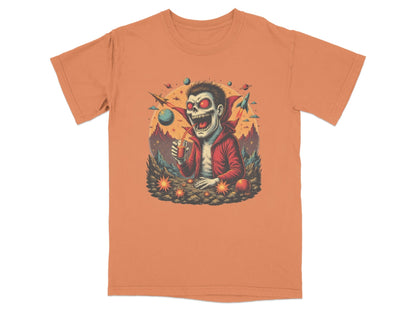 Space Vampire With Drink Graphic Novelty Cool T-Shirt - IconVexa