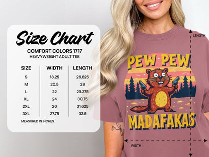 T-Shirt Pew Pew Madafakas, Funny Beaver Shirt, Animal Tee, Sarcastic Shirt, Meme Shirt, Novelty T Shirt, Trendy Tee, Graphic Shirt - IconVexa