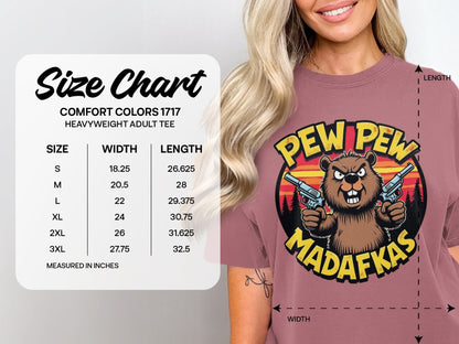T-Shirt Pew Pew Madafkas Beaver, Tee Shirt Funny Animal, Beaver T-Shirt, Offensive T-Shirt, Novelty Tee, Graphic Tee Shirt, Funny TShirt - IconVexa