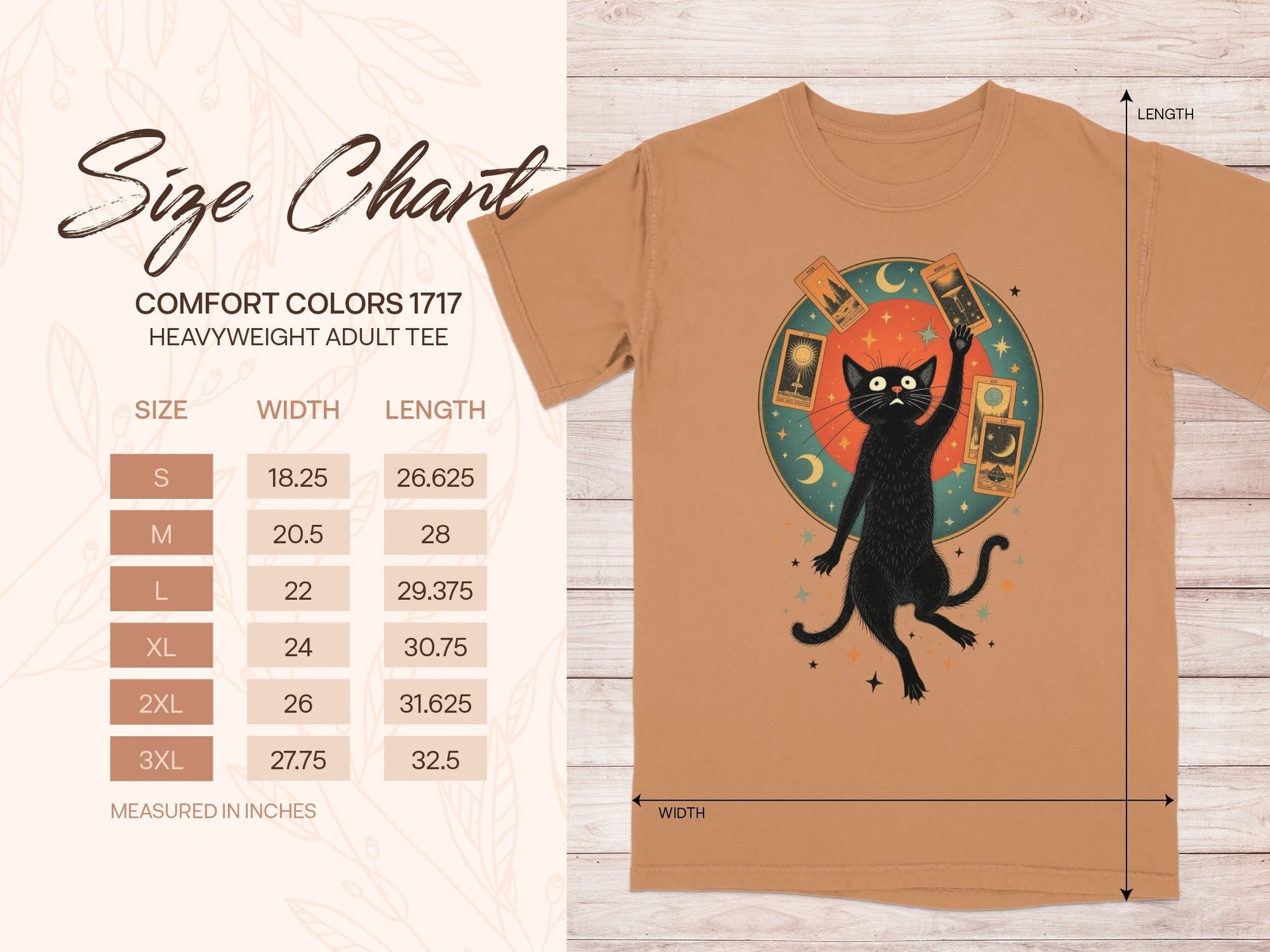 Tarot Cat and Celestial Design Graphic Black T-Shirt - IconVexa