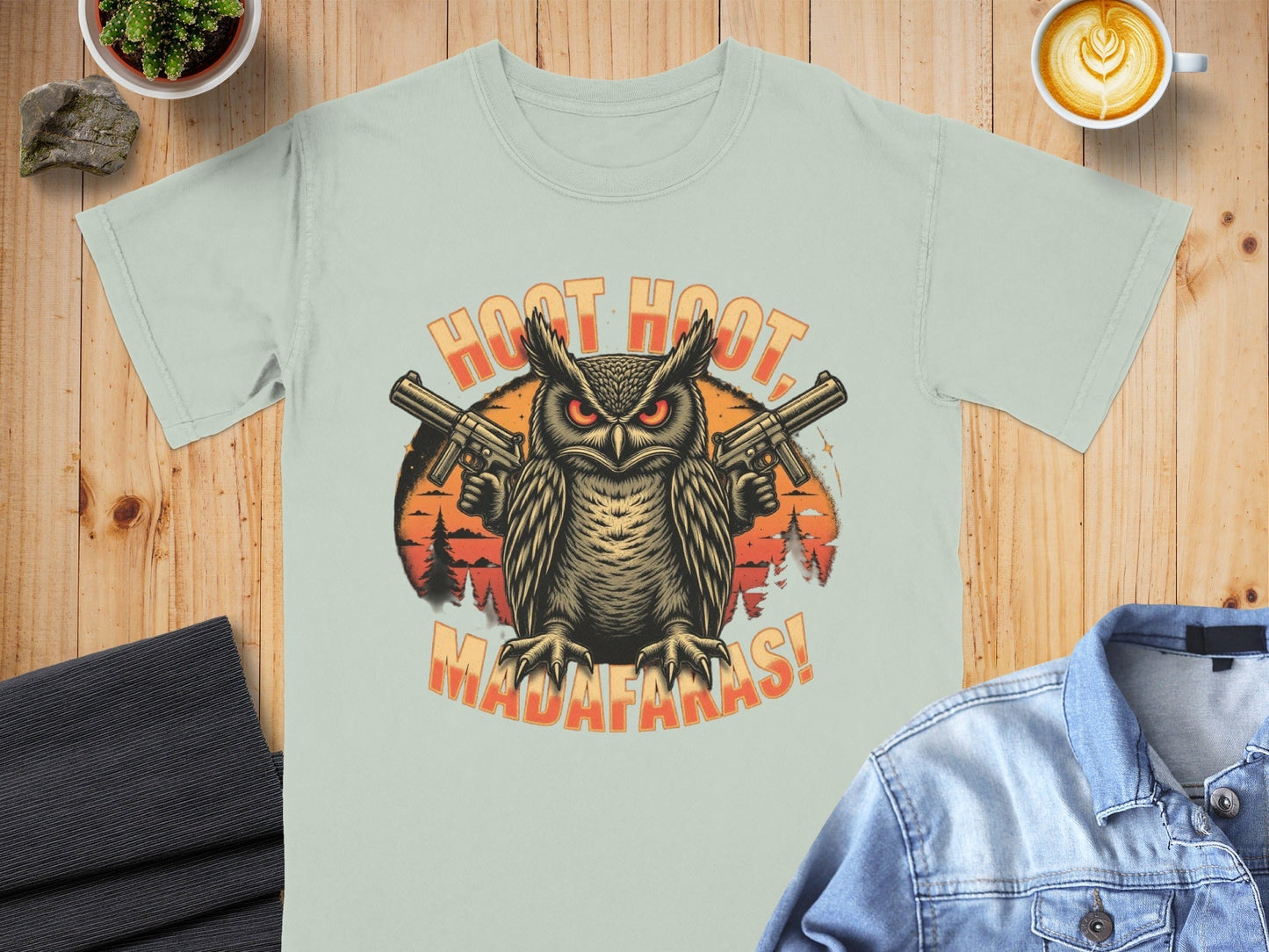 Tee Shirt Owl Gangster, Hoot Hoot Madafakas Funny T-Shirt, Cool Owl Tee, Owl T-Shirt With Guns, Animal T-Shirt, Unique Graphic Tee - IconVexa