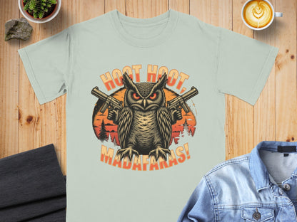 Tee Shirt Owl Gangster, Hoot Hoot Madafakas Funny T-Shirt, Cool Owl Tee, Owl T-Shirt With Guns, Animal T-Shirt, Unique Graphic Tee - IconVexa