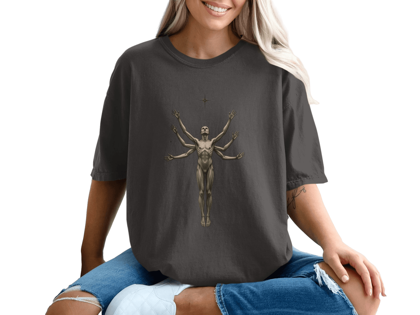 The Man With Six Arms Artistic Symbolism Graphic T-Shirt - IconVexa