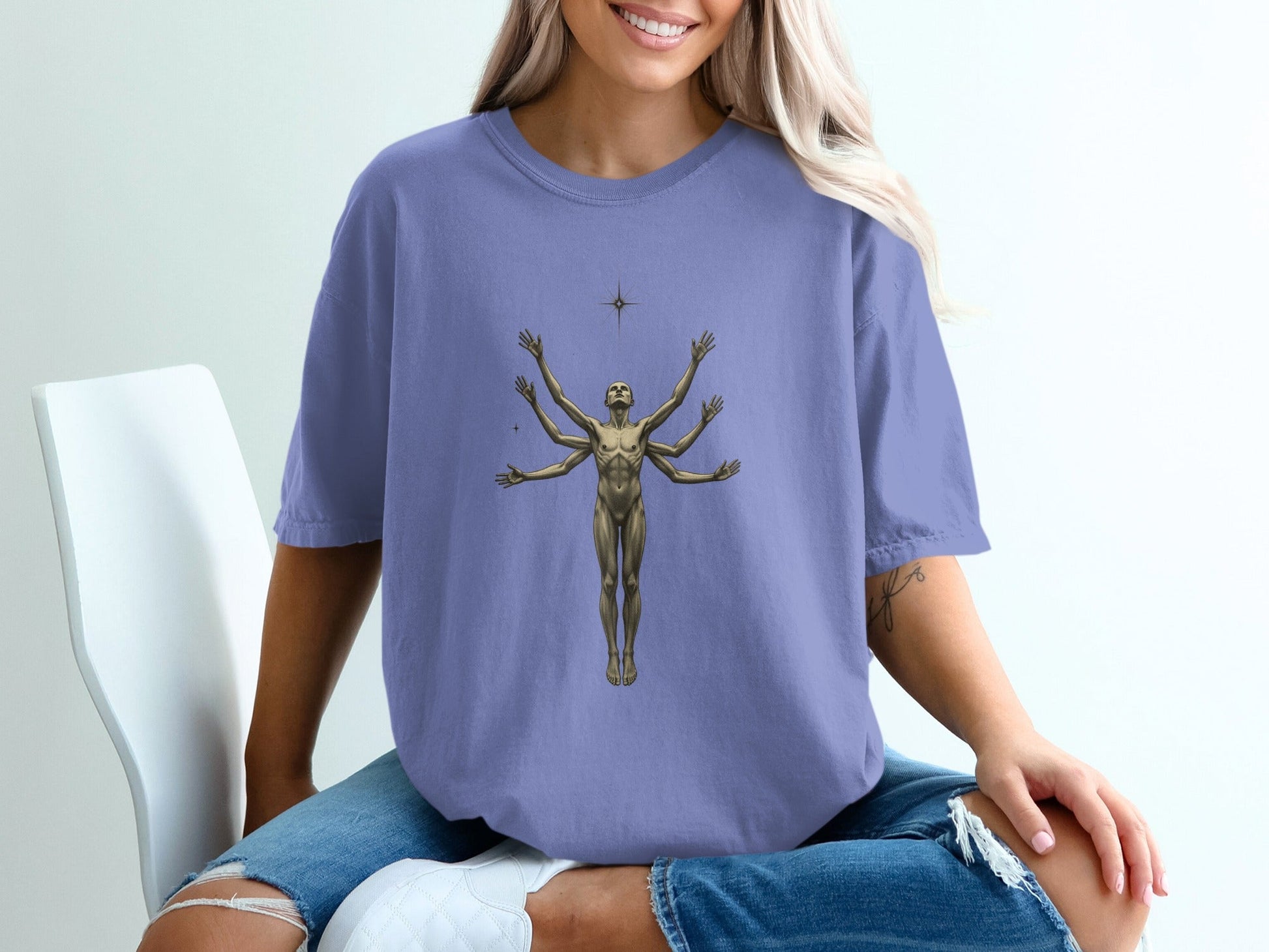 The Man With Six Arms Artistic Symbolism Graphic T-Shirt - IconVexa