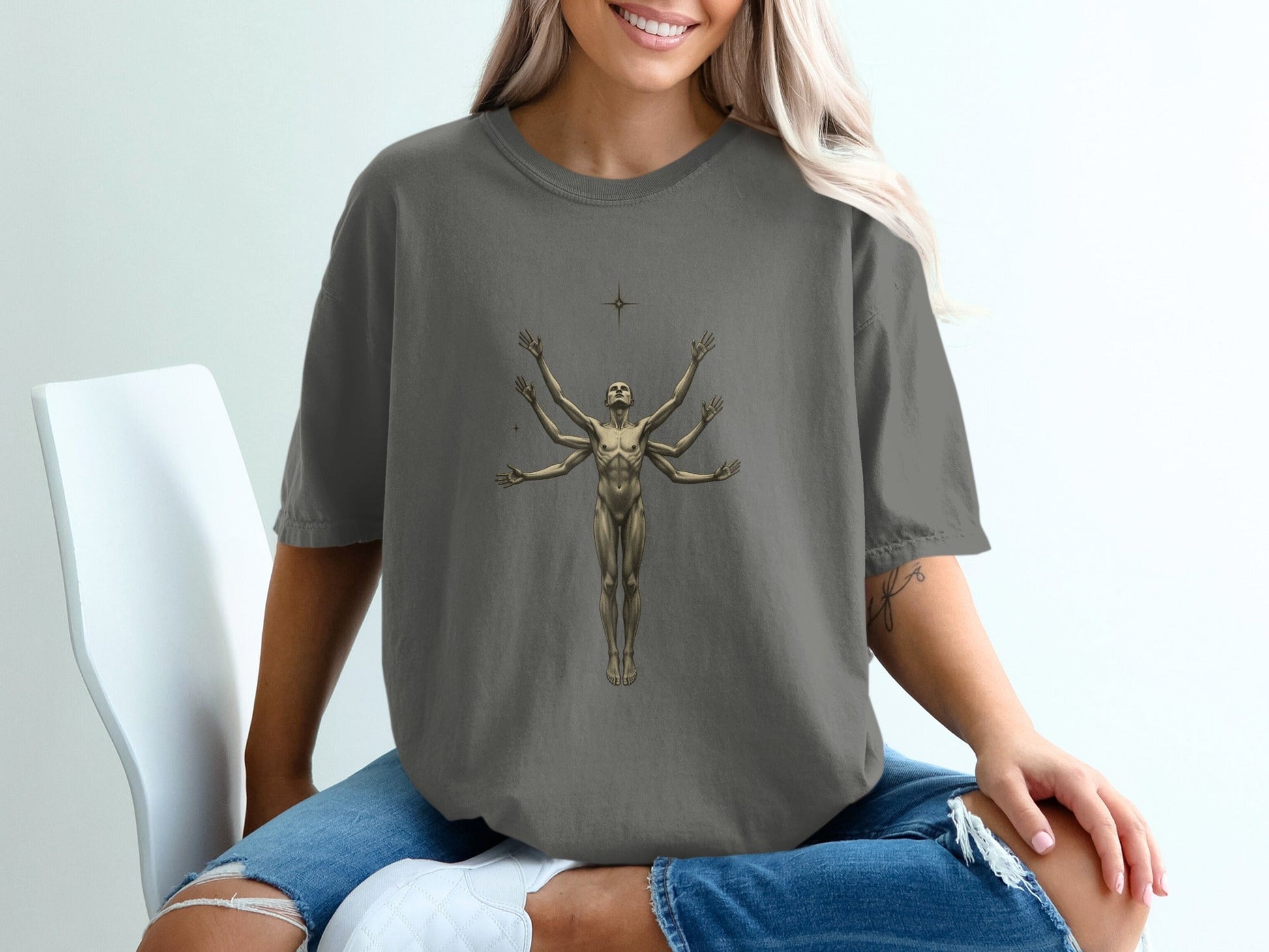 The Man With Six Arms Artistic Symbolism Graphic T-Shirt - IconVexa