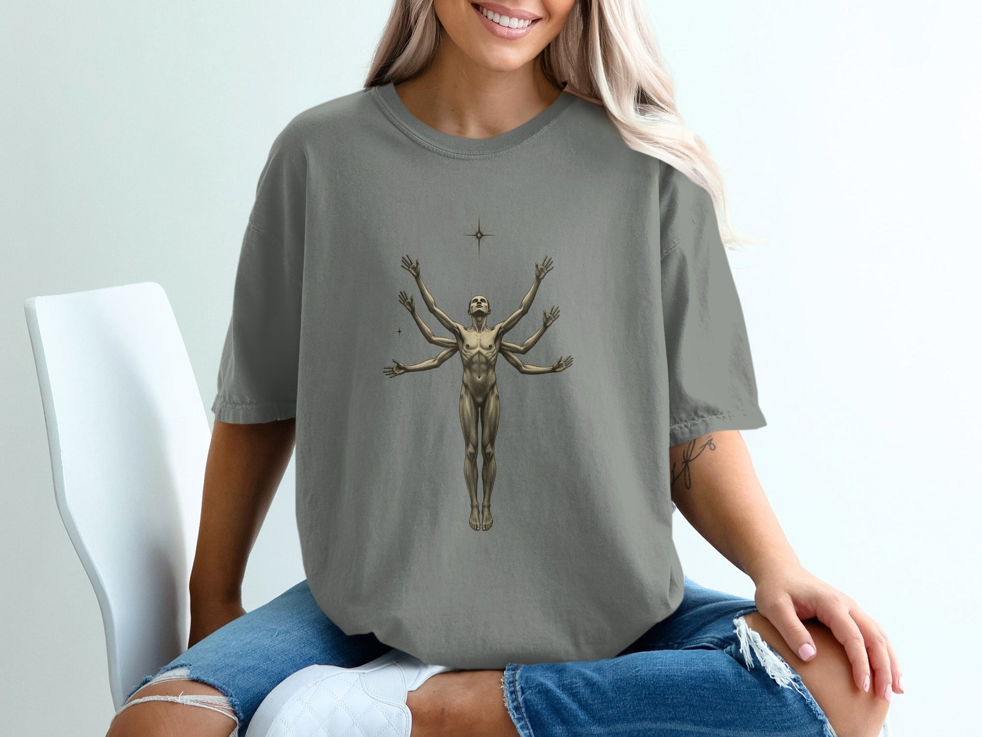 The Man With Six Arms Artistic Symbolism Graphic T-Shirt - IconVexa