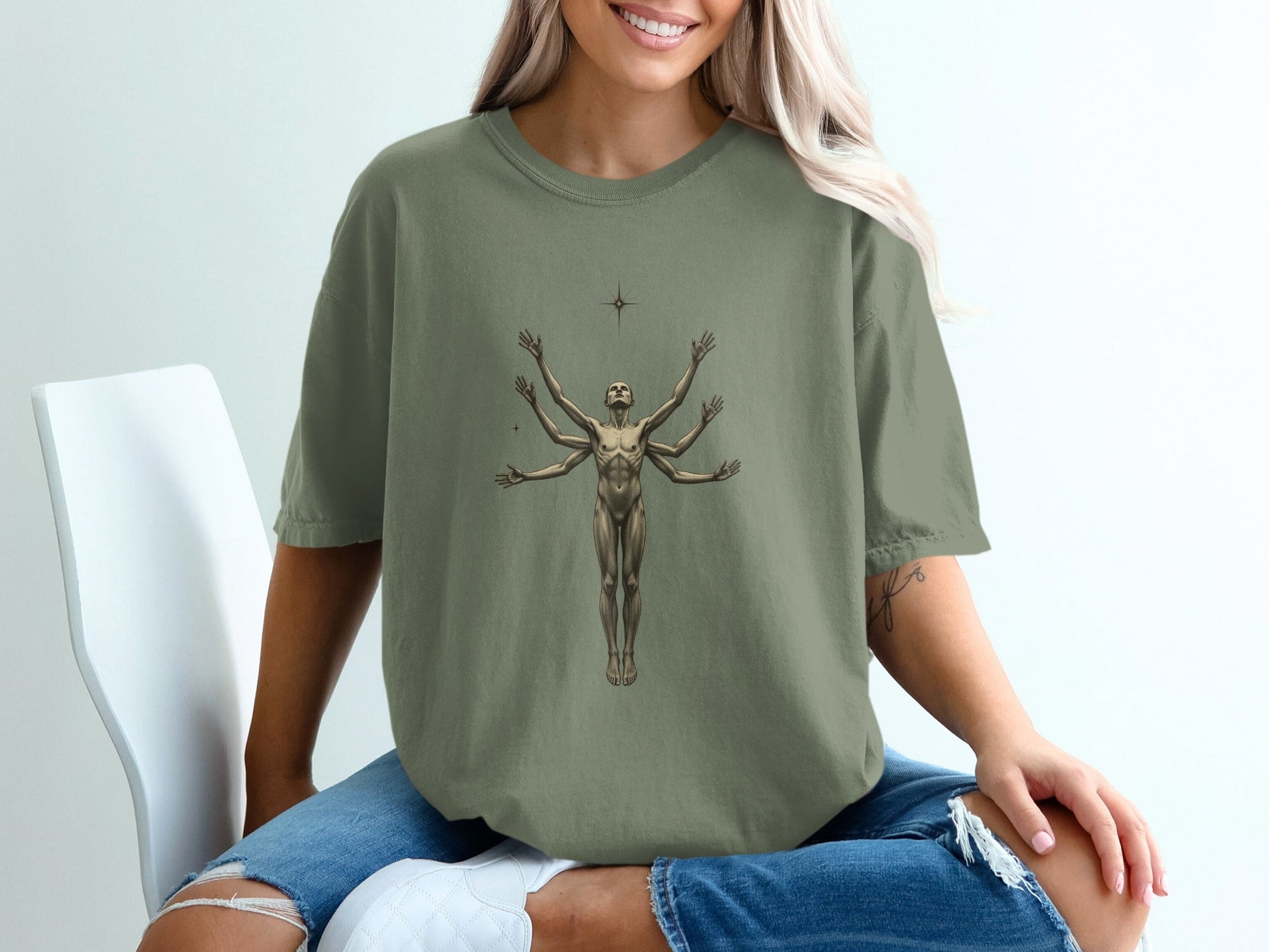 The Man With Six Arms Artistic Symbolism Graphic T-Shirt - IconVexa