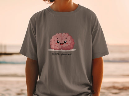 Thinking Brain T-Shirt, Funny Brain Tee, Cute Brain Shirt, Gift for Nerds, Science T Shirt, Medical Student Gift, Smart T-Shirt, Unisex - IconVexa