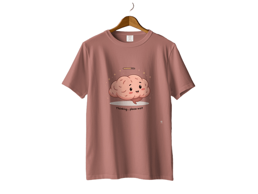 Thinking Brain T-Shirt, Funny Brain Tee, Loading Brain Shirt, Cute Brain Apparel, Intellectual Gift, Graphic Tee, T-Shirt - IconVexa