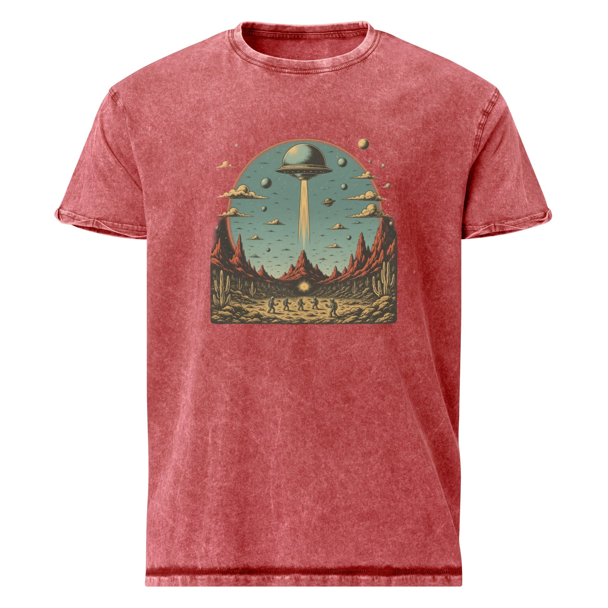UFO Abduction Desert Shirt | Retro Space Tee for Sci - Fi Lovers | Vintage Outer Space T-Shirt - IconVexa