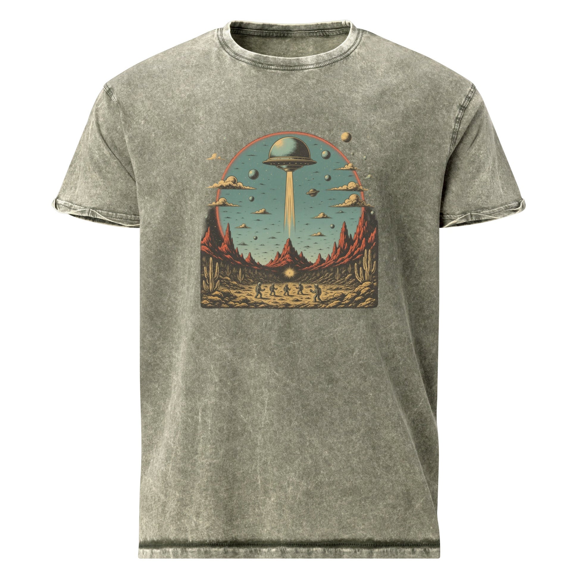 UFO Abduction Desert Shirt | Retro Space Tee for Sci - Fi Lovers | Vintage Outer Space T-Shirt - IconVexa