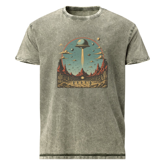 UFO Abduction Desert Shirt | Retro Space Tee for Sci - Fi Lovers | Vintage Outer Space T-Shirt - IconVexa
