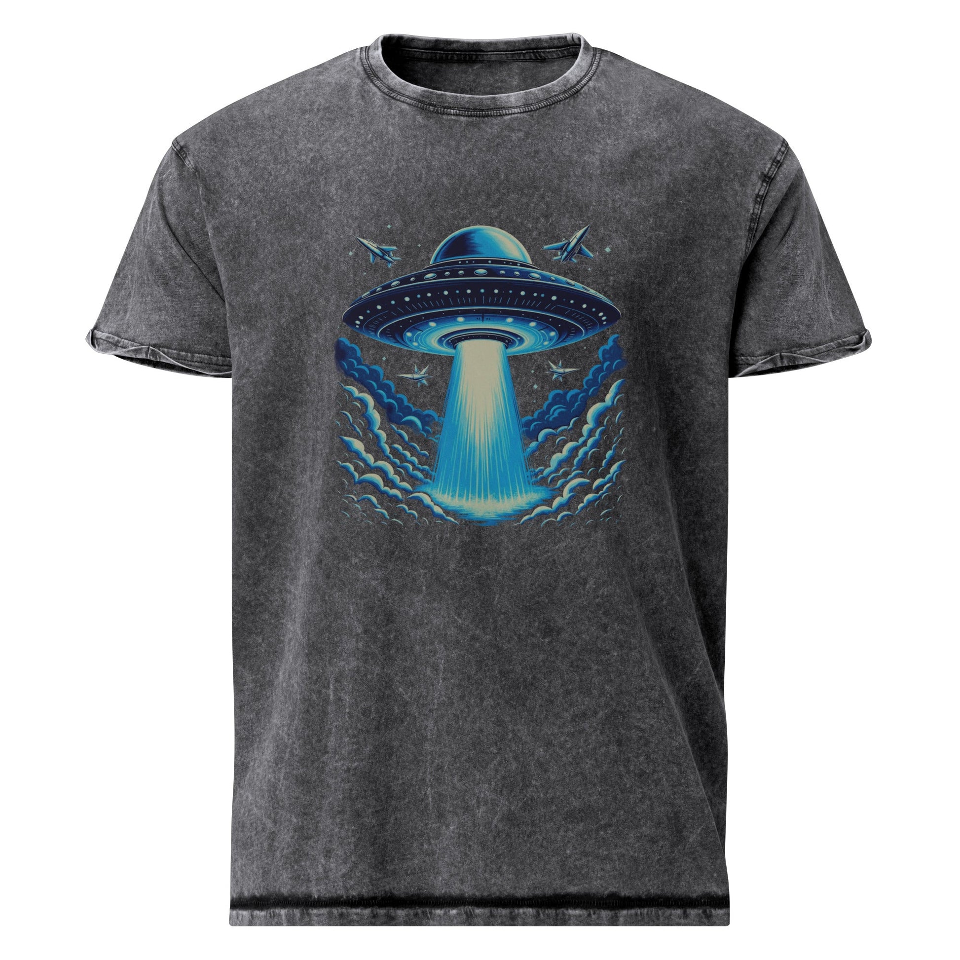 UFO Invasion Tee | Retro Sci - Fi Graphic Shirt | Space Battle Alien Chase Design - IconVexa
