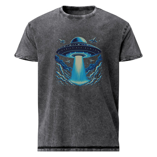 UFO Invasion Tee | Retro Sci - Fi Graphic Shirt | Space Battle Alien Chase Design - IconVexa