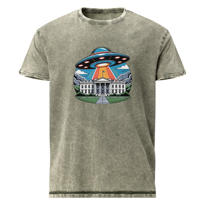 UFO Over the White House Tee | Alien Abduction Shirt | Retro Sci - Fi Graphic Top - IconVexa