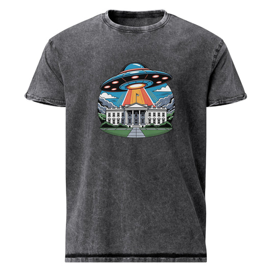 UFO Over the White House Tee | Alien Abduction Shirt | Retro Sci - Fi Graphic Top - IconVexa