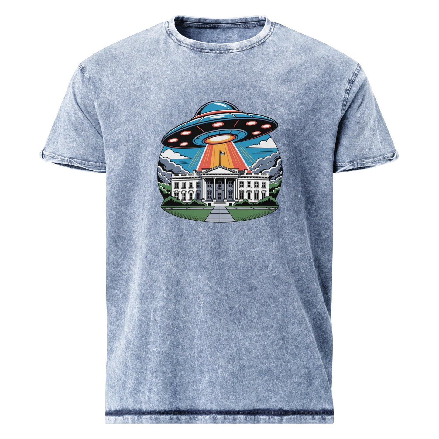 UFO Over the White House Tee | Alien Abduction Shirt | Retro Sci - Fi Graphic Top - IconVexa