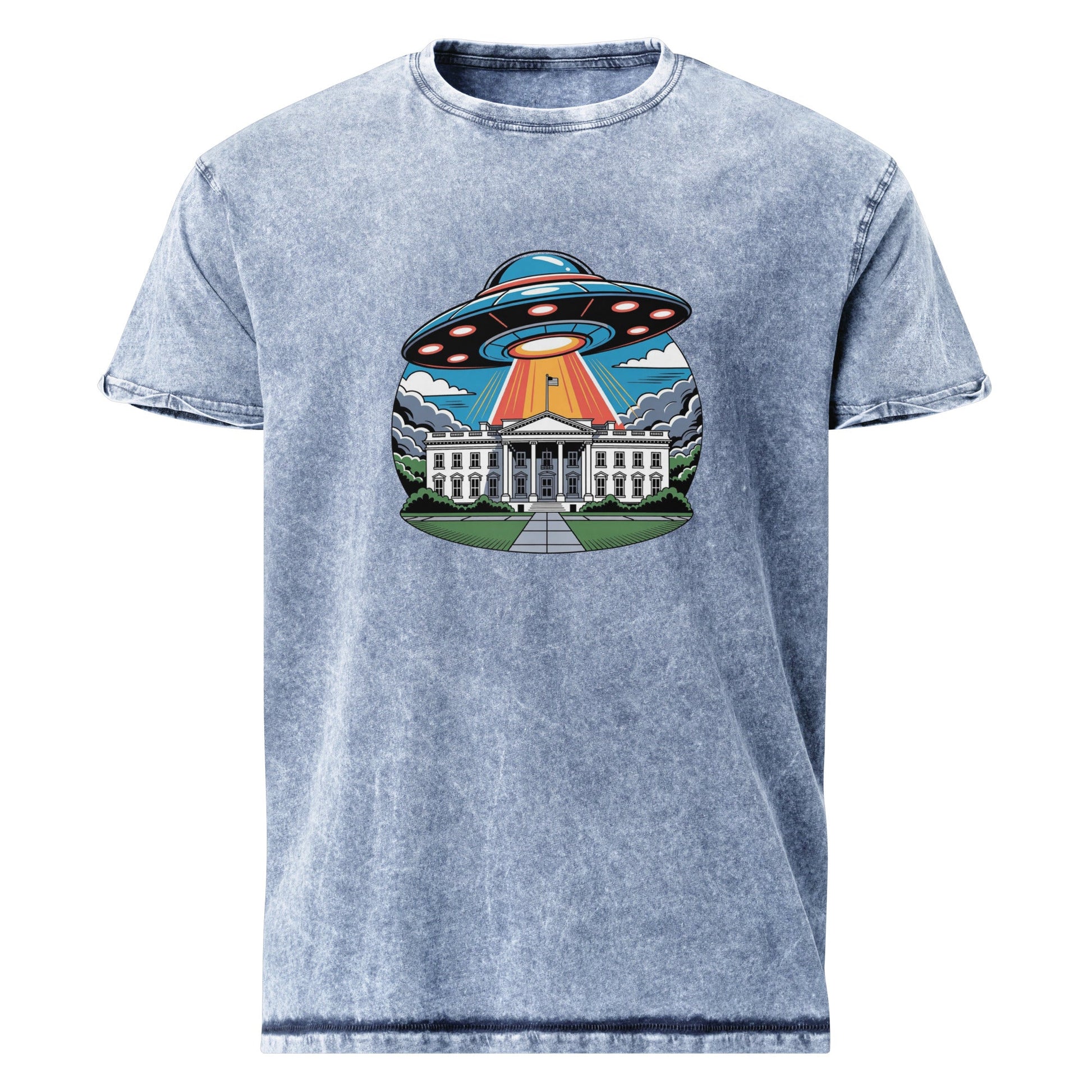UFO Over the White House Tee | Alien Abduction Shirt | Retro Sci - Fi Graphic Top - IconVexa