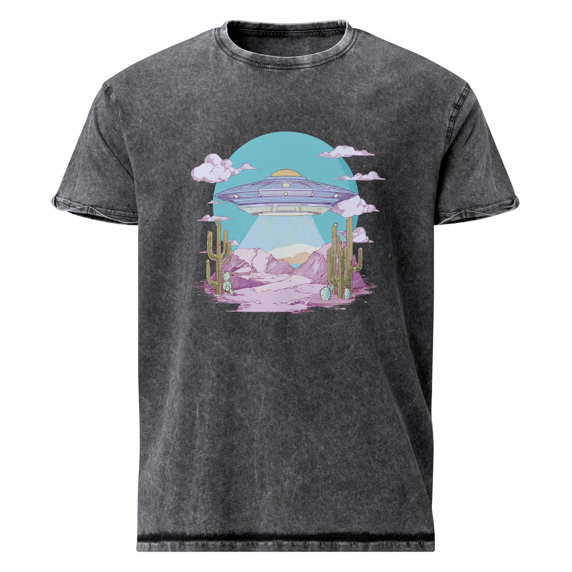 Ufo Tee | Outer Space Desert Vibe | Vintage Sci - Fi Graphic Shirt - IconVexa