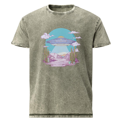 Ufo Tee | Outer Space Desert Vibe | Vintage Sci - Fi Graphic Shirt - IconVexa