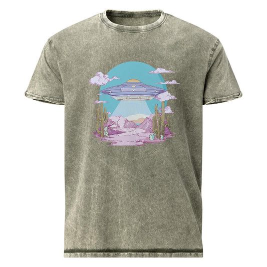Ufo Tee | Outer Space Desert Vibe | Vintage Sci - Fi Graphic Shirt - IconVexa