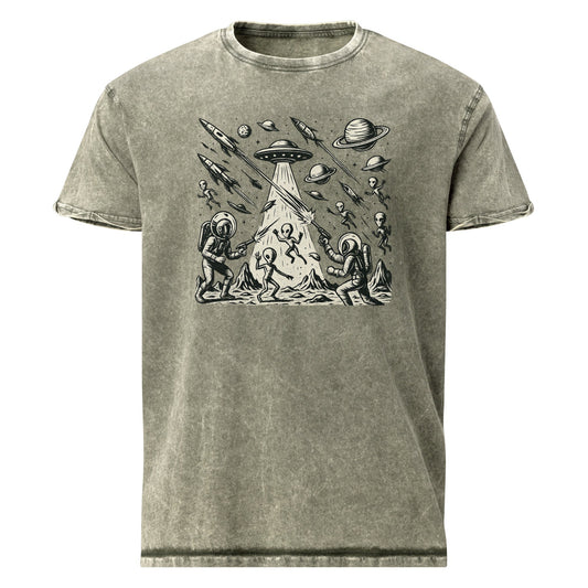 Alien Battle Graphic Tee | Space War Vintage Shirt | Retro Sci - Fi Astronaut T-Shirt - IconVexa