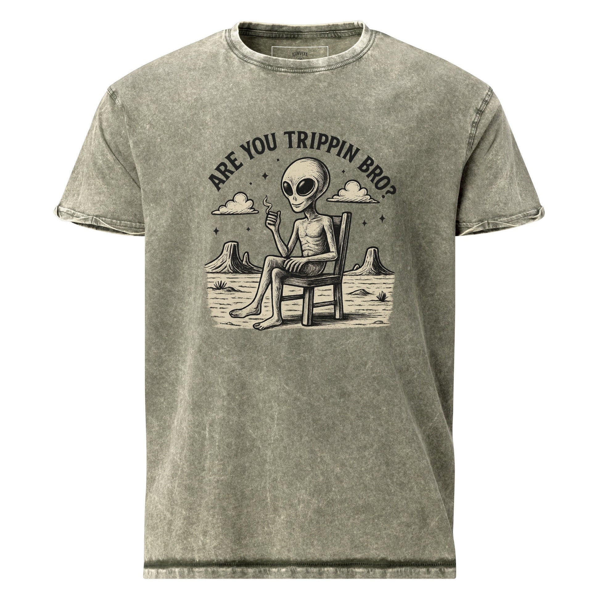 Are You Trippin Bro Alien Tee | Funny UFO Shirt | Retro Space Graphic for Him - IconVexa