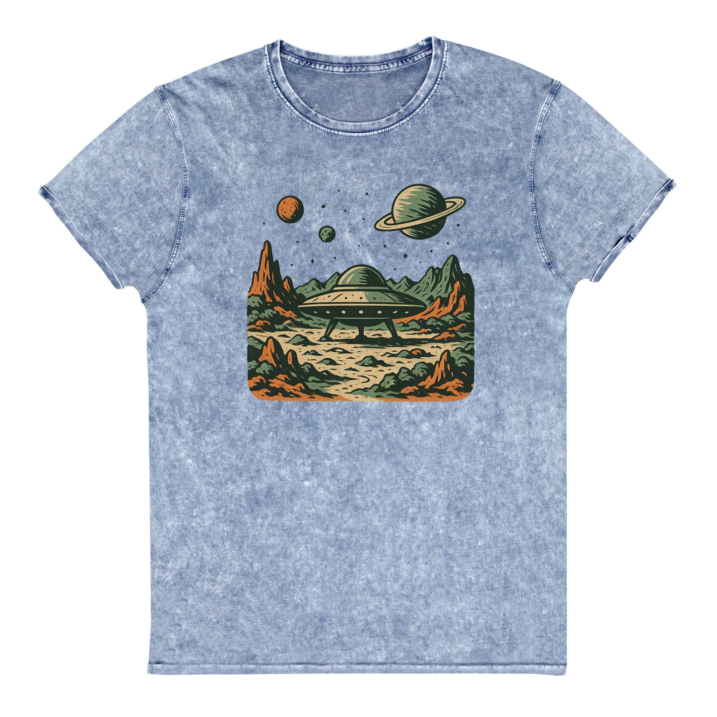 UFO Landing Graphic Tee | Outer Space Shirt | Vintage Alien Aesthetic T-Shirt - IconVexa