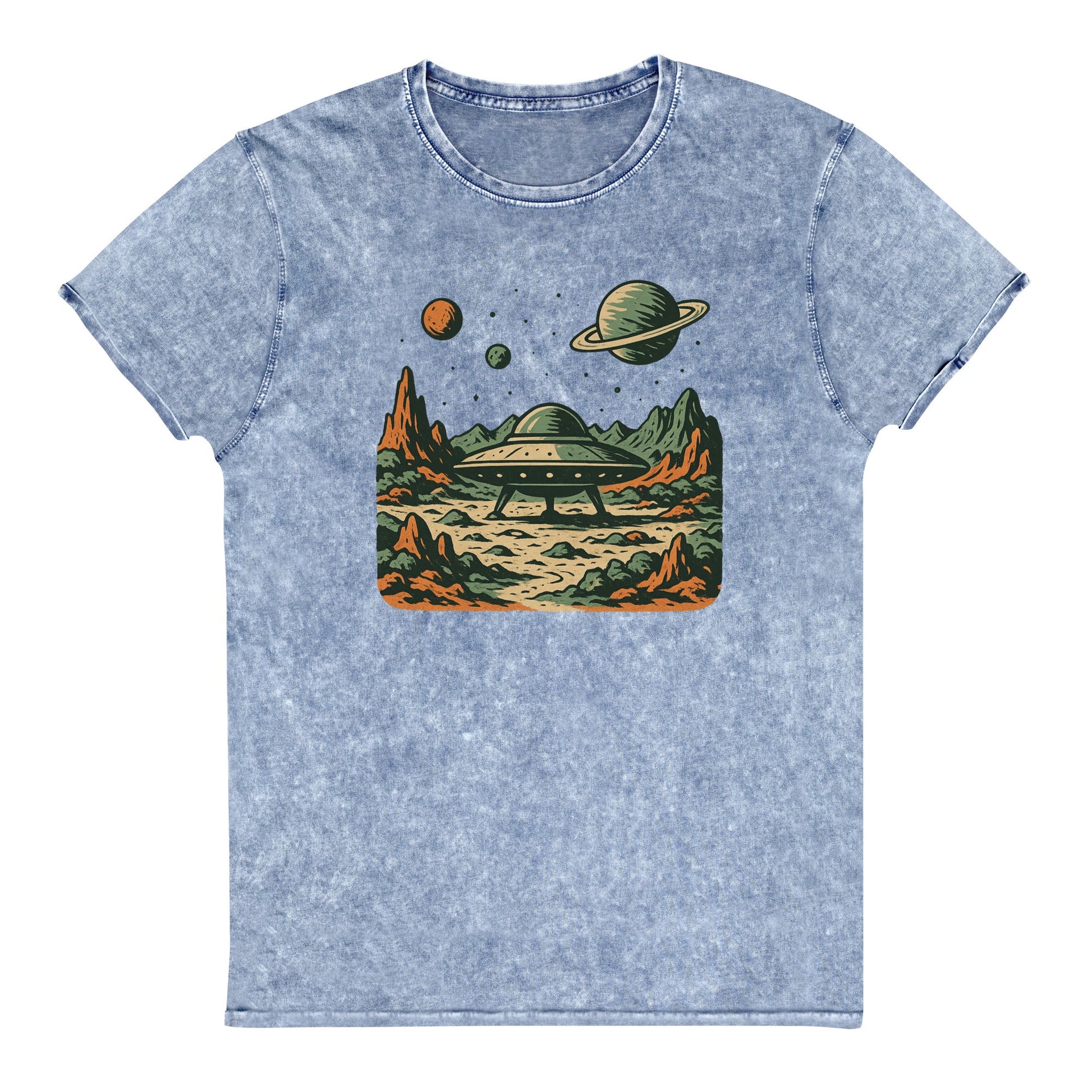 UFO Landing Graphic Tee | Outer Space Shirt | Vintage Alien Aesthetic T-Shirt - IconVexa