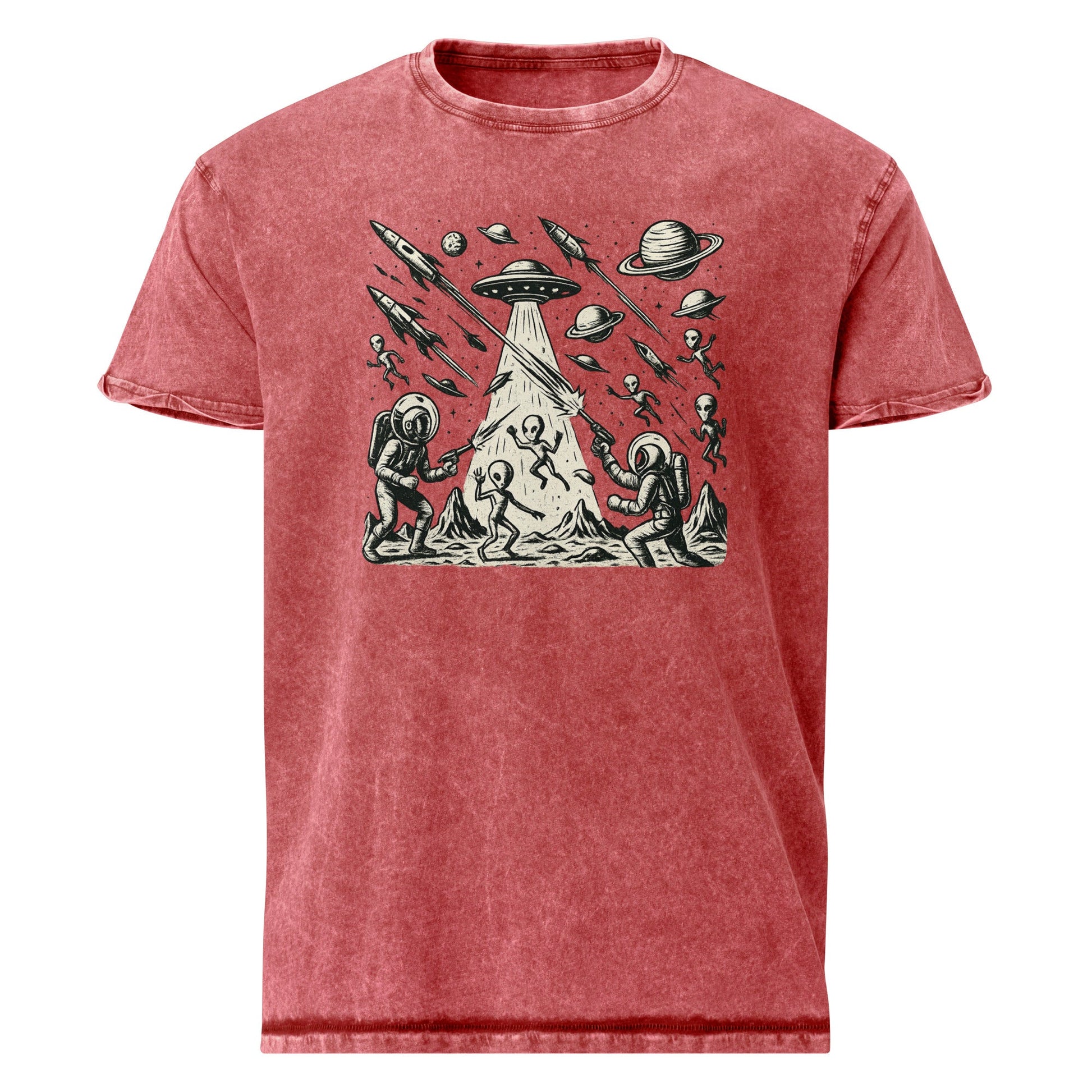 Alien Battle Graphic Tee | Space War Vintage Shirt | Retro Sci - Fi Astronaut T-Shirt - IconVexa