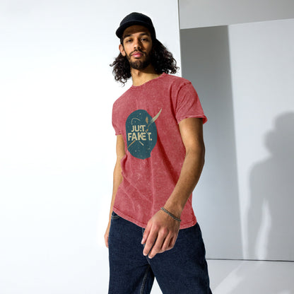 Just Fake It Space Shirt | Funny Graphic Tee | Retro Streetwear for Him or Her - IconVexa