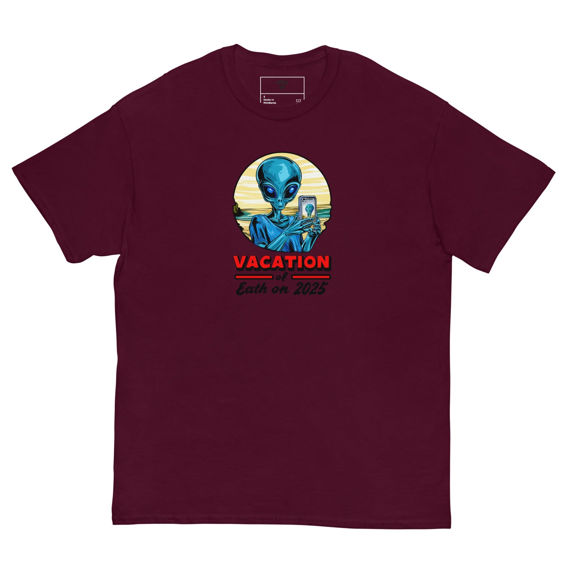 Vacation Selfie Alien Tee | Funny Space Shirt | Sci - Fi Retro Unisex T-Shirt - IconVexa